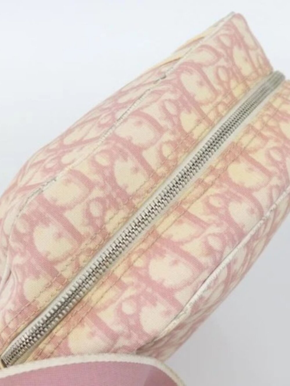 Christian Dior Trotter Canvas Shoulder Bag PVC Pink Silver Auth BA13409 - Picture 5 of 16